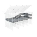 A 2x4 C and C guinea pig cage with stand loft ramp lid small size meshing safe white C and C grids grey correx sold in UK