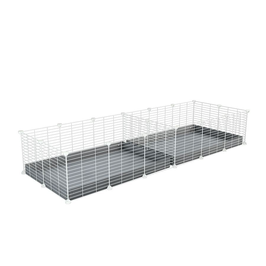 A 6x2 white C&C cage with divider for guinea pig fighting or quarantine with grey coroplast from brand kavee