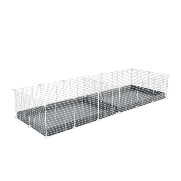 A 6x2 white C&C cage with divider for guinea pig fighting or quarantine with grey coroplast from brand kavee