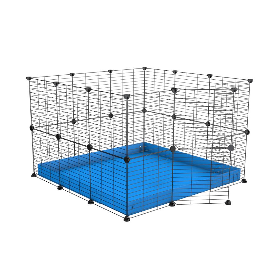 A 3x3 C and C rabbit cage with safe small meshing baby bars grids and blue coroplast by kavee UK