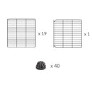 Composition of a 5x5 outdoor modular playpen with small hole safe C&C grids for guinea pigs or Rabbits by brand kavee