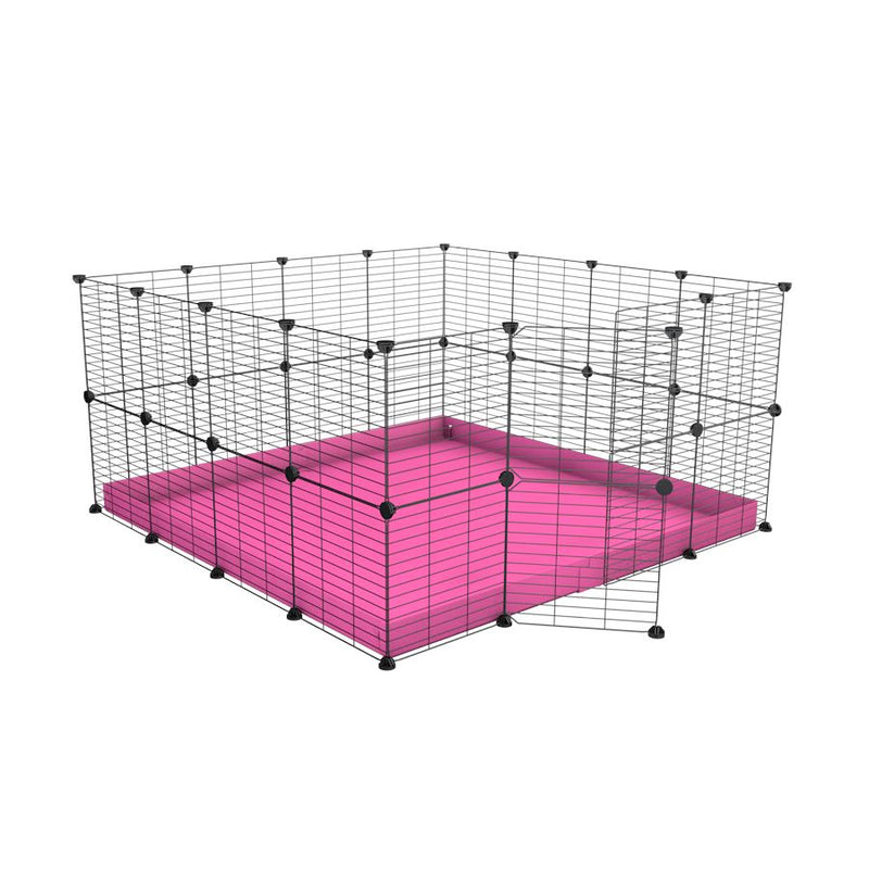 A 4x4 C&C rabbit cage with safe small hole grids and pink coroplast by kavee UK
