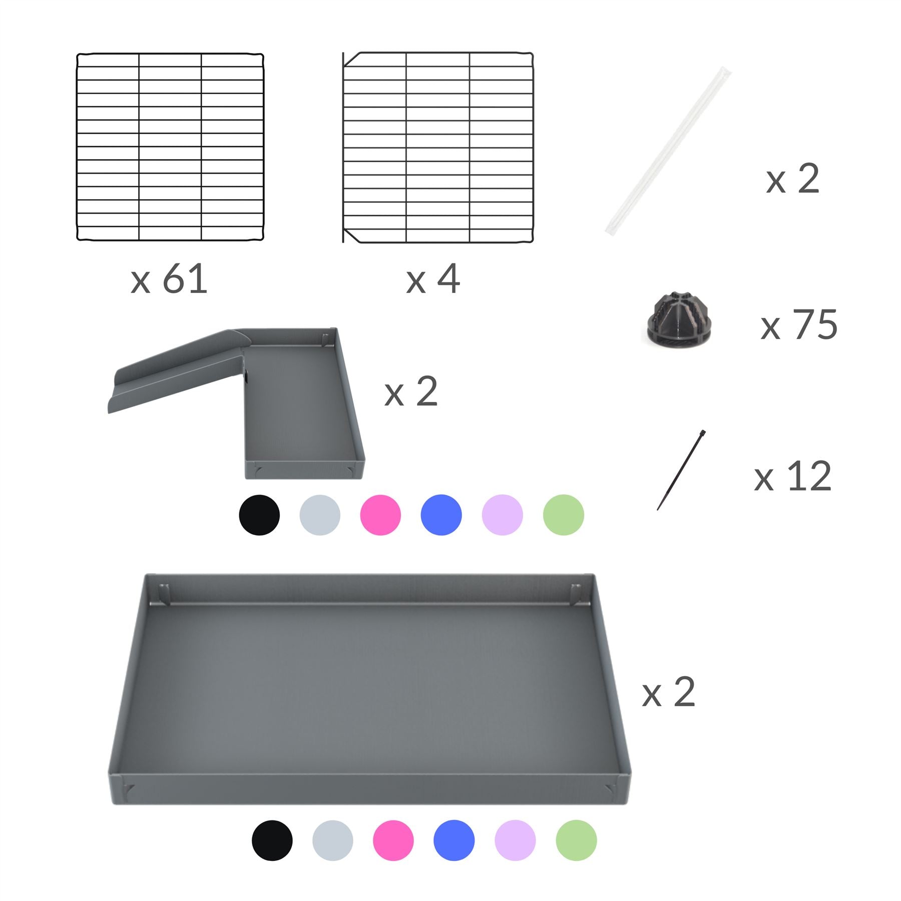 Material for A 2x6 L-shape C and C cage with lid divider stand loft ramp for guinea pigs fighting or quarantine from brand kavee