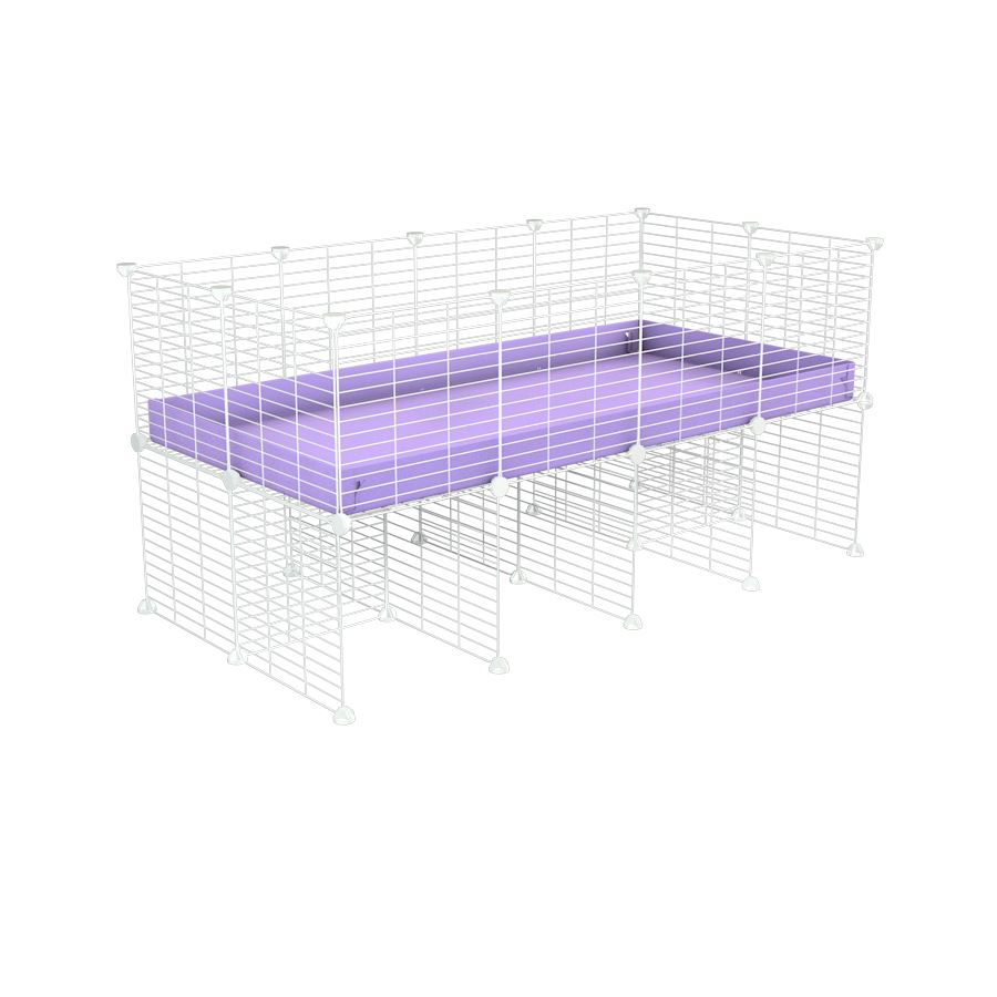 a 4x2 CC cage for guinea pigs with a stand purple lilac pastel correx and 9x9 white CC grids sold in Uk by kavee