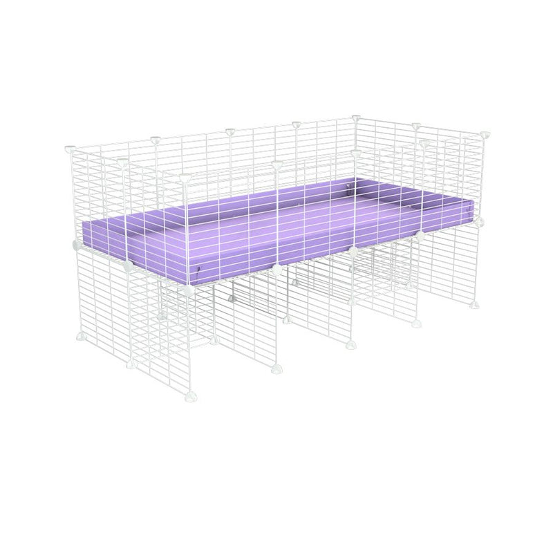 a 4x2 CC cage for guinea pigs with a stand purple lilac pastel correx and 9x9 white CC grids sold in Uk by kavee