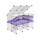 A 2x3 C and C guinea pig cage with stand loft ramp lid small size meshing safe grids purple lilac pastel correx sold in UK