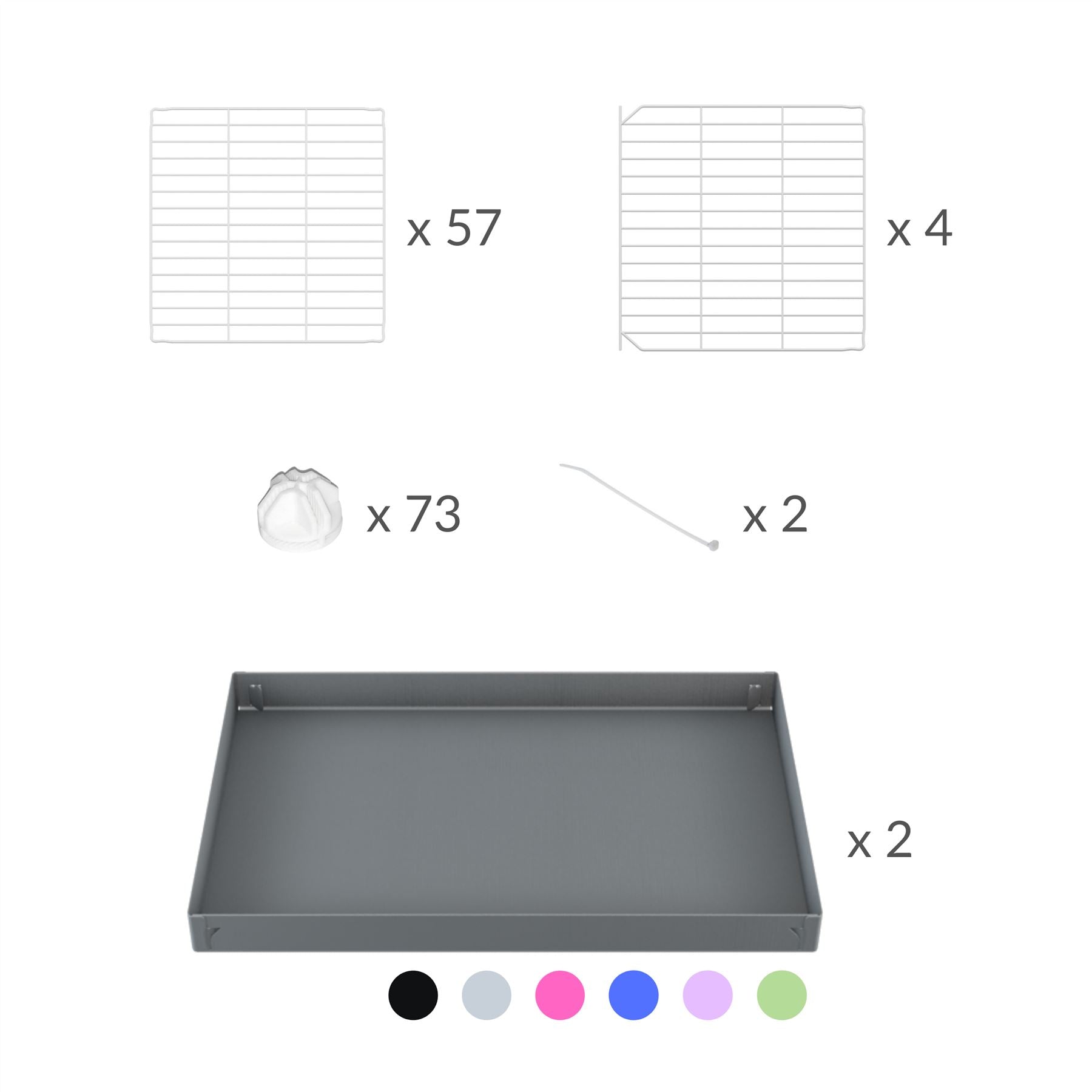 Material for A 2x6 L-shape white C and C cage with lid divider stand for guinea pigs fighting or quarantine from brand kavee