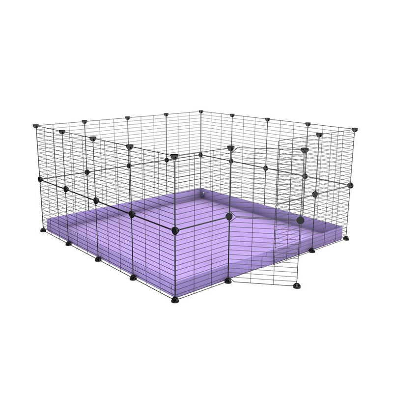 A 4x4 C&C rabbit cage with safe small meshing baby bars grids and purple coroplast by kavee UK