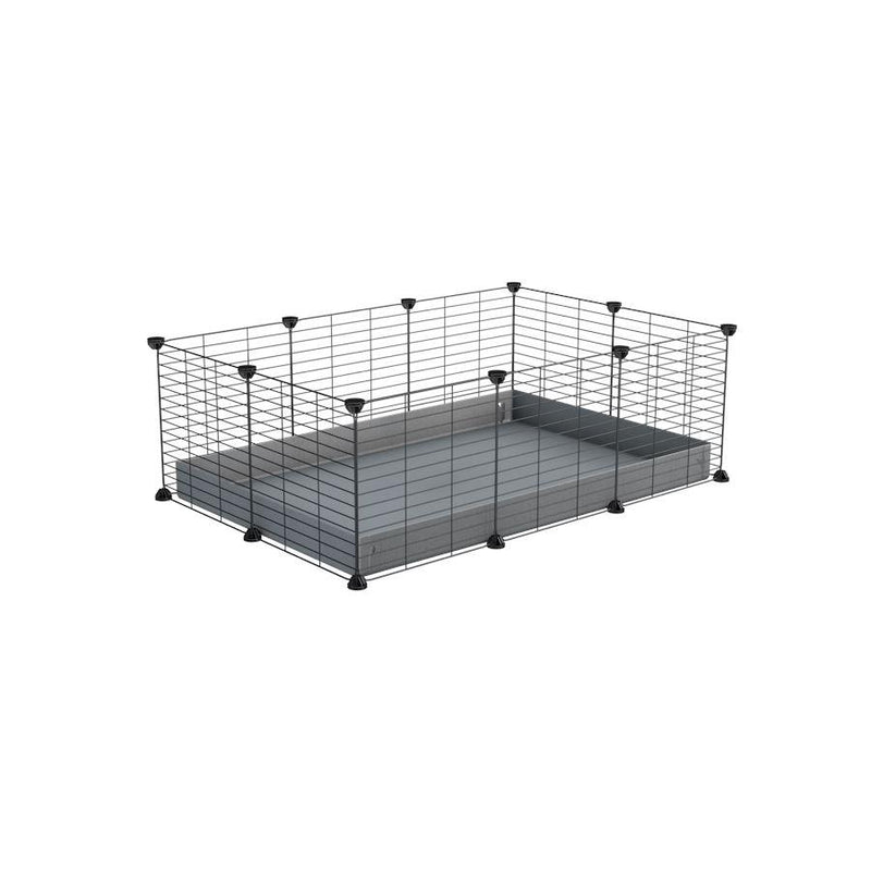 A cheap 3x2 C&C cage for guinea pig with grey coroplast and baby grids from brand kavee