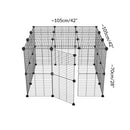 Dimensions of a tall 3x3 outdoor modular playpen with a lid and baby C and C grids for guinea pigs or Rabbits by brand kavee