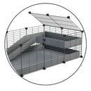 A set containing a grey coroplast ramp and 1x2 loft and baby safe C and C grids by kavee uk