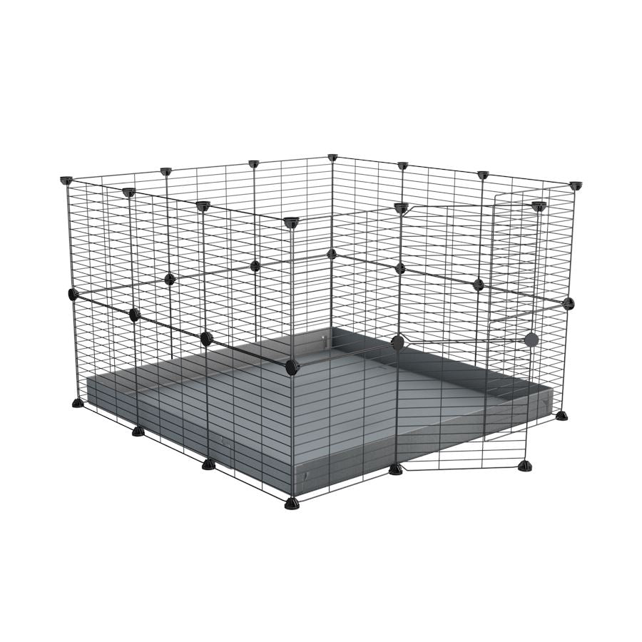 A 3x3 C and C rabbit cage with safe small size baby grids and grey coroplast by kavee UK