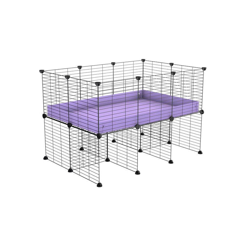 a 3x2 CC cage for guinea pigs with a stand purple lilac pastel correx and 9x9 grids sold in Uk by kavee