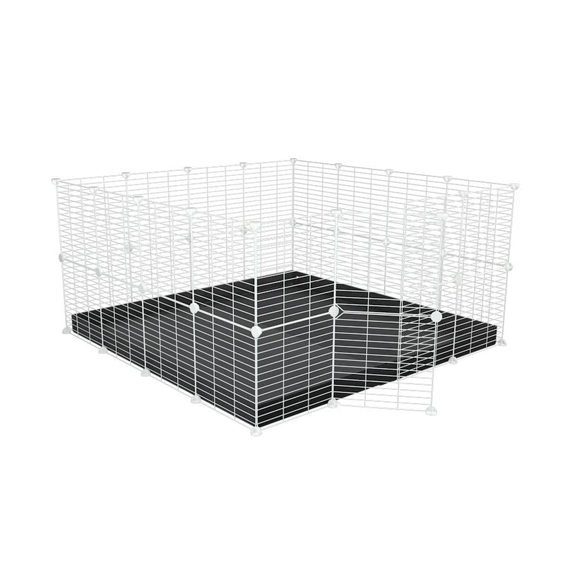 A 4x4 C&C rabbit cage with safe baby bars white C and C grids black coroplast by kavee UK
