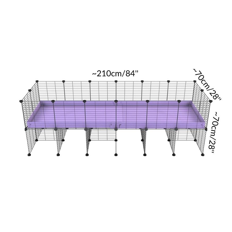 Size of a 6x2 CC cage for guinea pigs with a stand purple lilac pastel correx and 9x9 grids sold in Uk by kavee