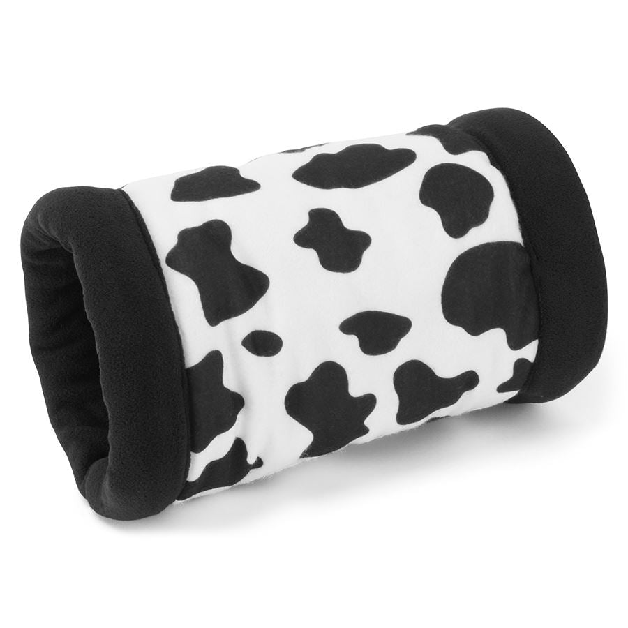 a guinea pig tunnel made of cowprint fleece by kavee