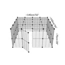 Dimensions of a tall 4x4 outdoor modular run with a top and baby bars safe C&C grids for guinea pigs or Rabbits by brand kavee