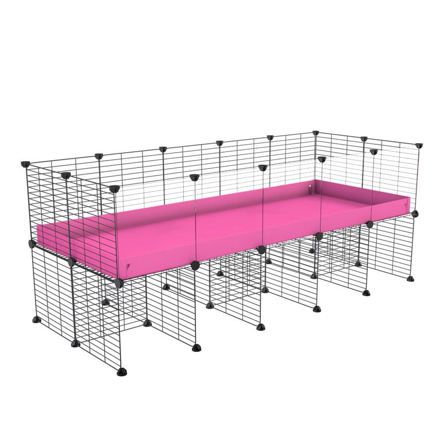 a 5x2 CC cage with clear transparent plexiglass acrylic panels  for guinea pigs with a stand pink correx and grids sold in UK by kavee