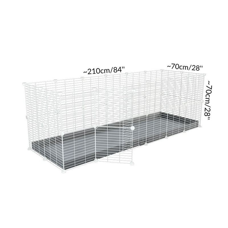Size of A 6x2 C and C rabbit cage with a top and safe small size baby proof white C and C grids and grey coroplast by kavee UK