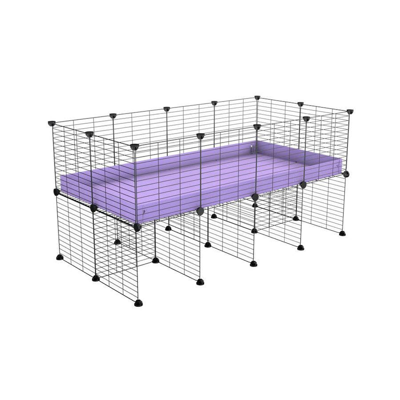 a 4x2 CC cage for guinea pigs with a stand purple lilac pastel correx and 9x9 grids sold in Uk by kavee