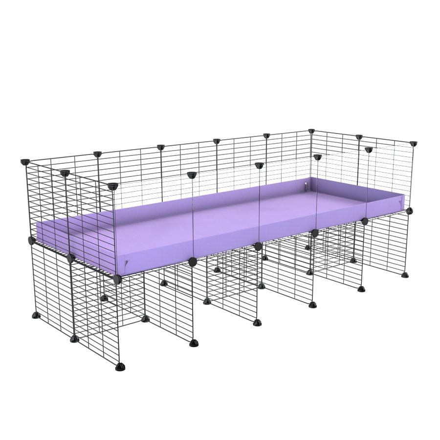 a 5x2 CC cage with clear transparent plexiglass acrylic panels  for guinea pigs with a stand purple lilac pastel correx and grids sold in UK by kavee