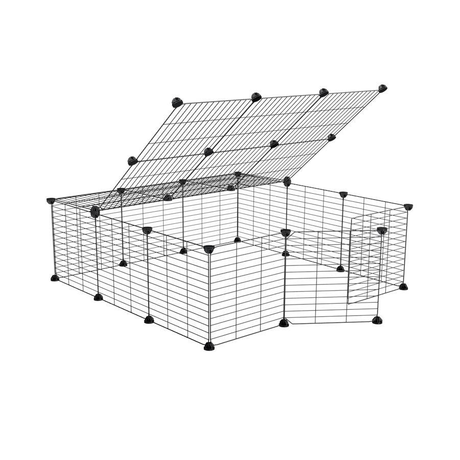 a 3x3 outdoor modular playpen with lid and baby C and C grids for guinea pigs or Rabbits by brand kavee 