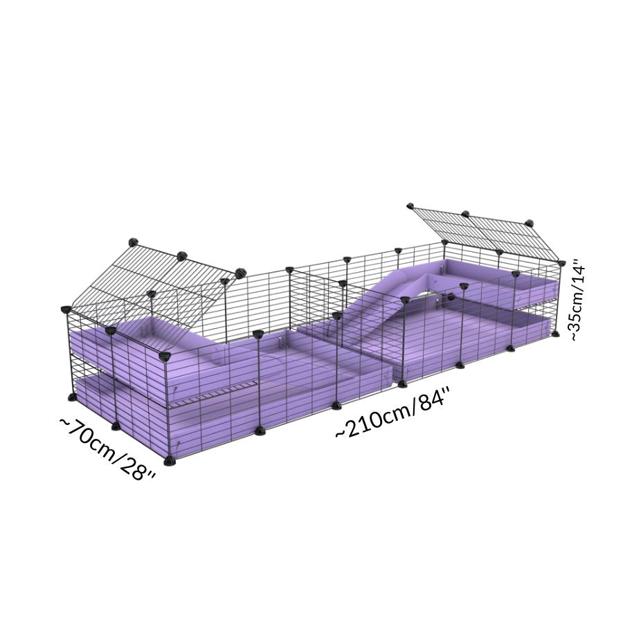 Size and dimension of a 6x2 C&C cage with divider loft ramp for guinea pigs fighting or quarantine from brand kavee