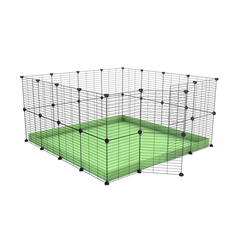 A 4x4 C&C rabbit cage with safe small mesh grids and green pastel coroplast by kavee UK