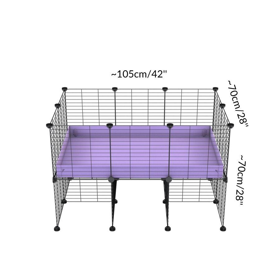 Size of a 3x2 CC cage for guinea pigs with a stand purple lilac pastel correx and 9x9 grids sold in Uk by kavee