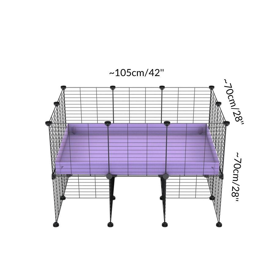 Size of a 3x2 CC cage for guinea pigs with a stand purple lilac pastel correx and 9x9 grids sold in Uk by kavee