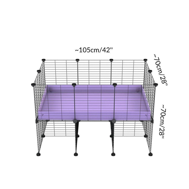 Size of a 3x2 CC cage for guinea pigs with a stand purple lilac pastel correx and 9x9 grids sold in Uk by kavee