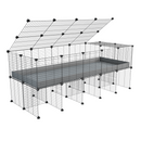 a 5x2 C&C cage for guinea pigs with a stand and a top grey plastic baby safe grids by kavee