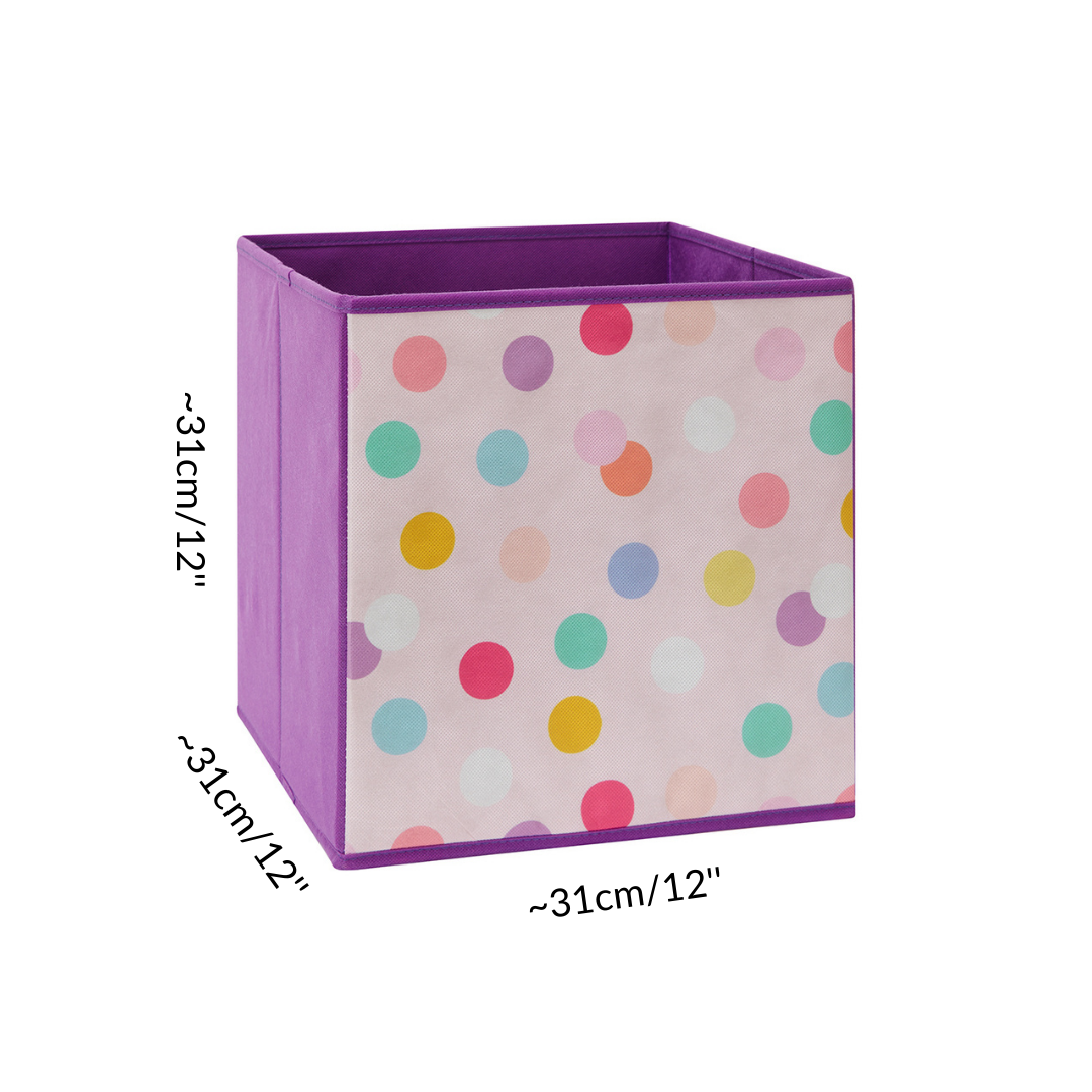 Measurements of one storage box cube for guinea pig CC cage spots pink purple Kavee