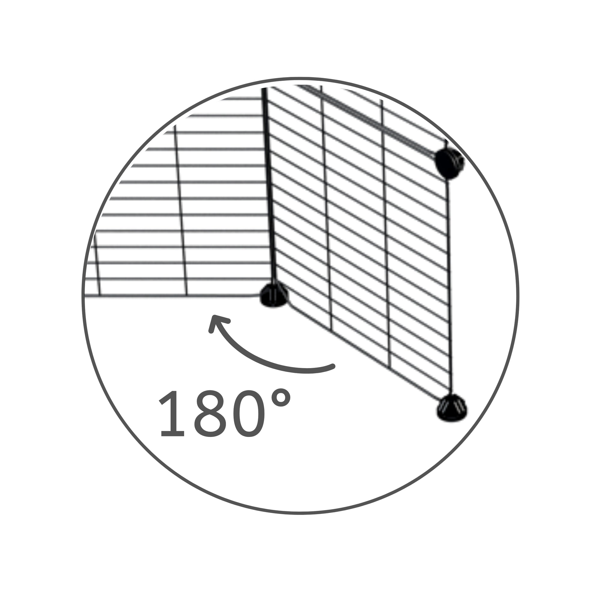 A black safe small mesh C&C door grid rotating 180 degrees to create hinged doors and lids on C and C cages for guinea pigs by kavee UK