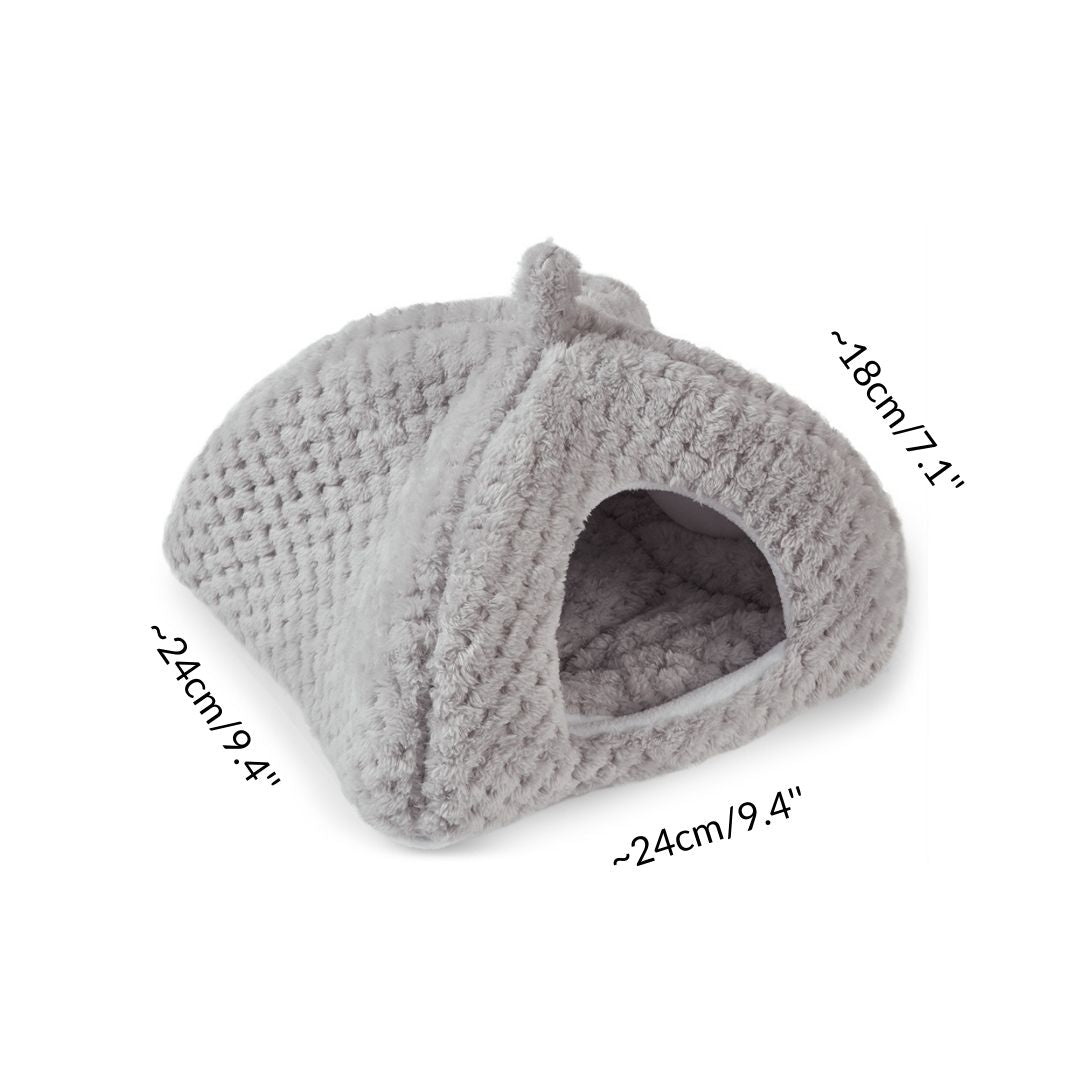 dimensions of a guinea pig hidey house grey fleece
