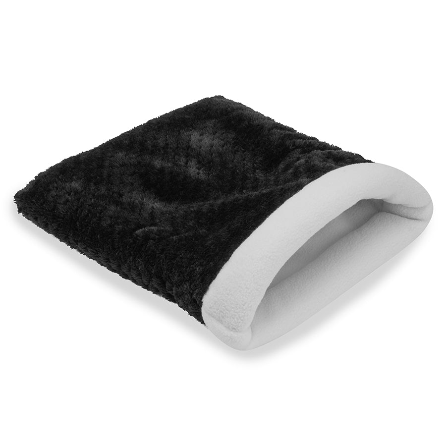 a guinea pig accessory hideout sleep sack bed in black fleece by kavee