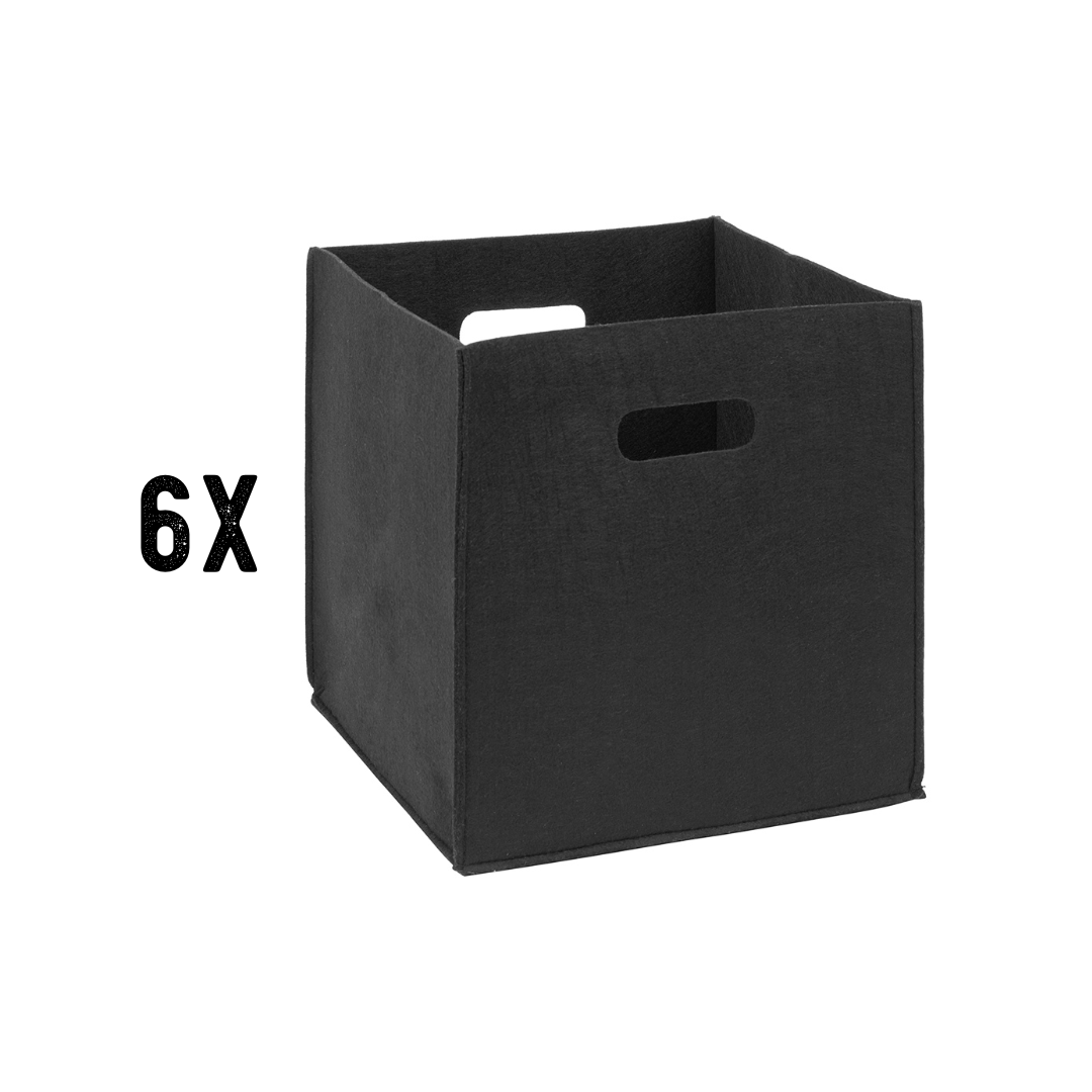 Set of Felt Storage Boxes | Bold Black