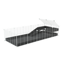 a 5x2 C&C guinea pig cage with a loft and a ramp black coroplast sheet and baby bars by kavee