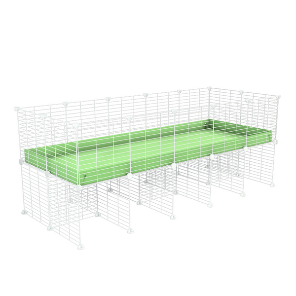 a 5x2 CC cage for guinea pigs with a stand green pastel pistachio correx and small hole size white grids sold in Uk by kavee