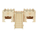 front view of kavee cage c&c cages fsc wooden fort castle with guinea pig windows carrot cutout and ramp