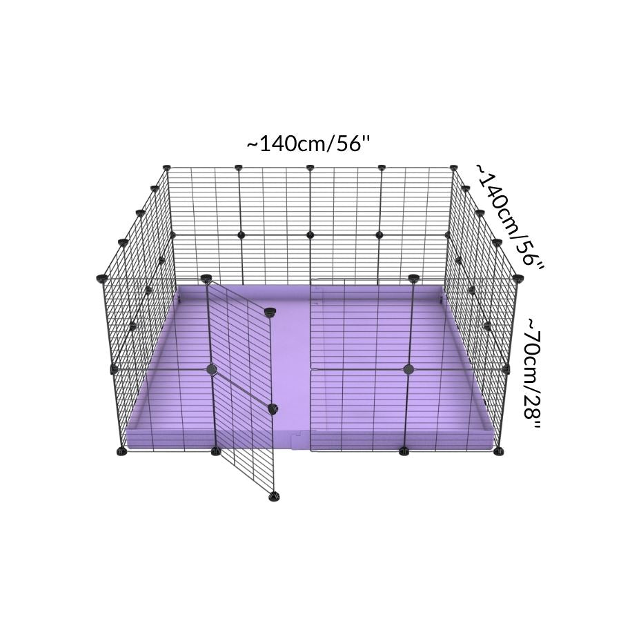 Dimension for A 4x4 C&C rabbit cage with safe small meshing baby bars grids and purple coroplast by kavee UK