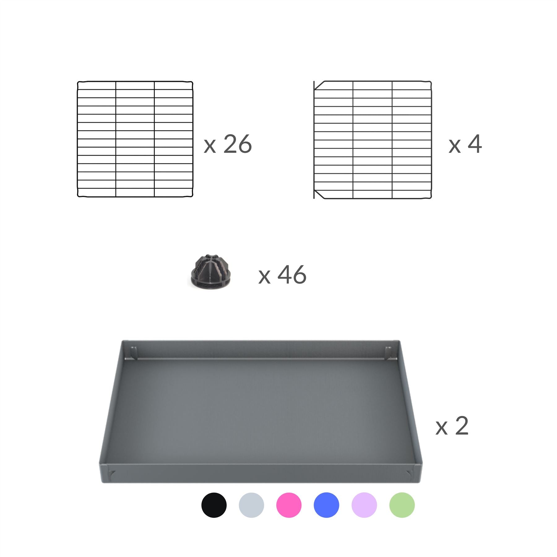 Material for A 2x6 C and C cage with lid divider for guinea pigs fighting or quarantine from brand kavee