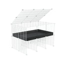 a 3x2 C&C cage with clear transparent perspex acrylic windows  for guinea pigs with a stand and a top black plastic safe white grids by kavee