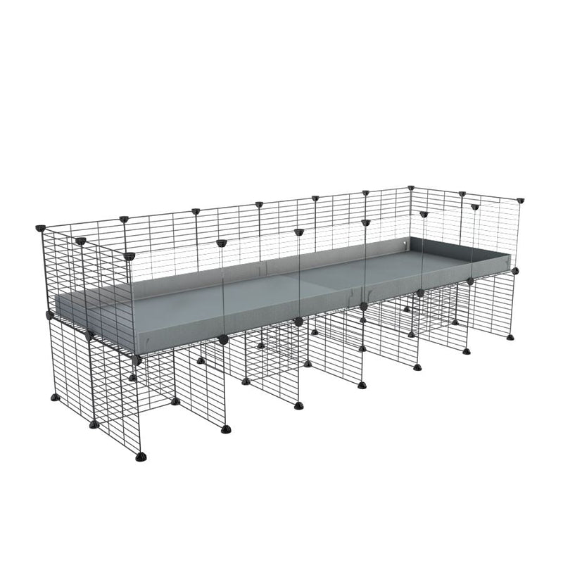 a 6x2 CC cage with clear transparent plexiglass acrylic panels  for guinea pigs with a stand grey correx and grids sold in UK by kavee