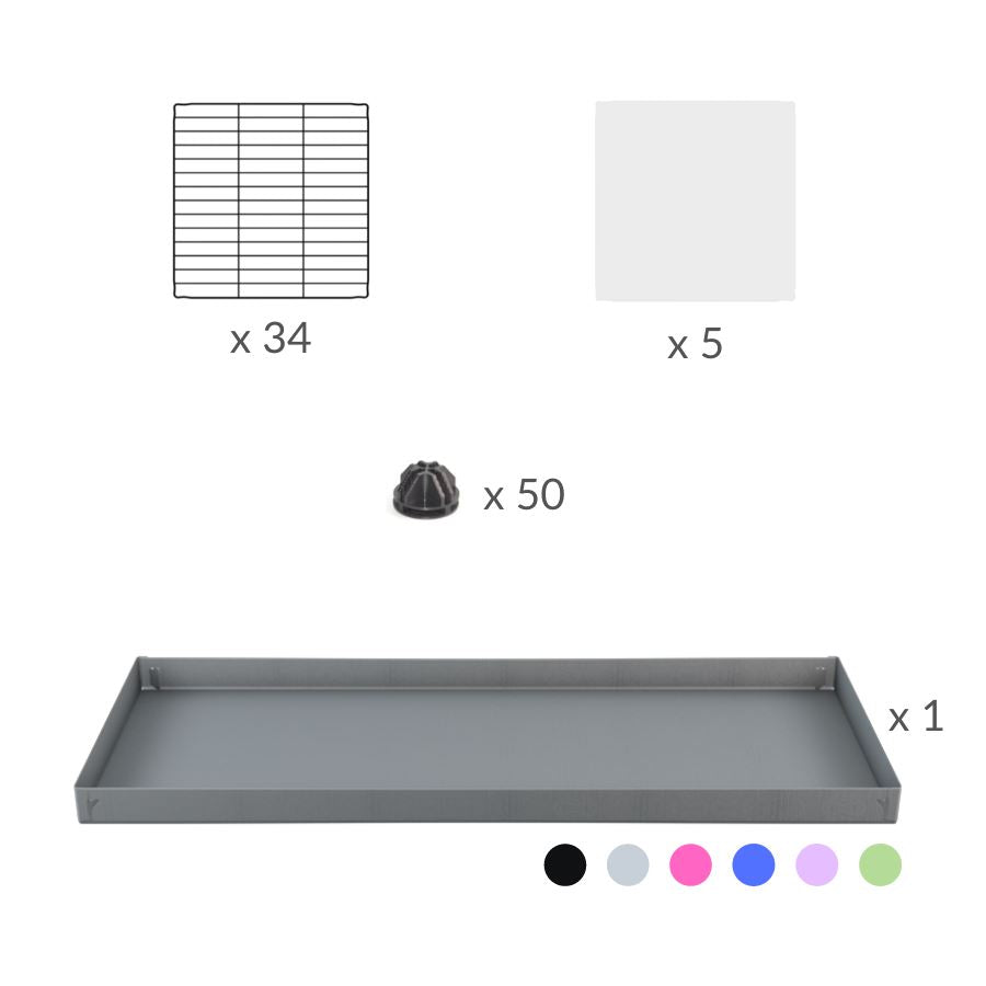 Material for a 5x2 CC cage with clear transparent plexiglass acrylic panels  for guinea pigs with a stand green pastel pistachio correx and grids sold in UK by kavee