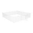 a 5x5 outdoor modular playpen with small hole safe C&C white grids for guinea pigs or Rabbits by brand kavee