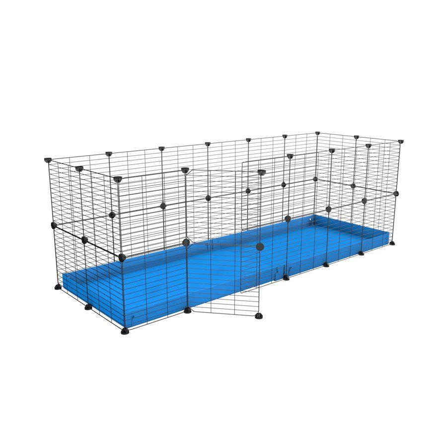 A 6x2 C and C rabbit cage with safe small size hole baby grids and blue coroplast by kavee UK