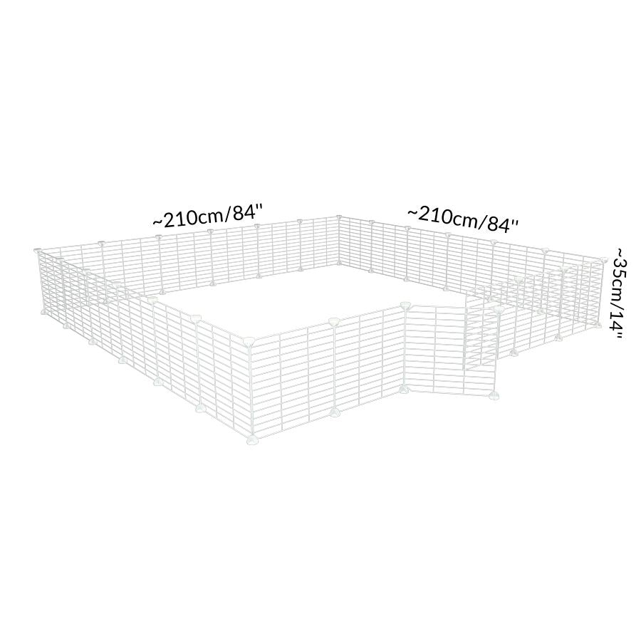 Size of a 6x6 outdoor modular playpen with small hole safe C&C white grids for guinea pigs or Rabbits by brand kavee 