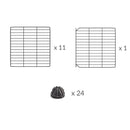 Composition of a 3x3 outdoor modular playpen with baby C and C grids for guinea pigs or Rabbits by brand kavee