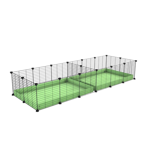 A 6x2 C&C cage with divider for guinea pig fighting or quarantine with green coroplast from brand kavee